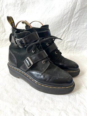 Dr Martens boots Masha Creeper black leather pointed toe lace up womens 7 docs